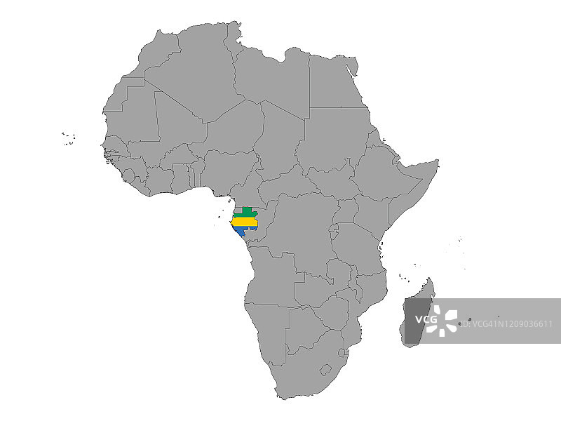 加蓬国旗地图图片素材