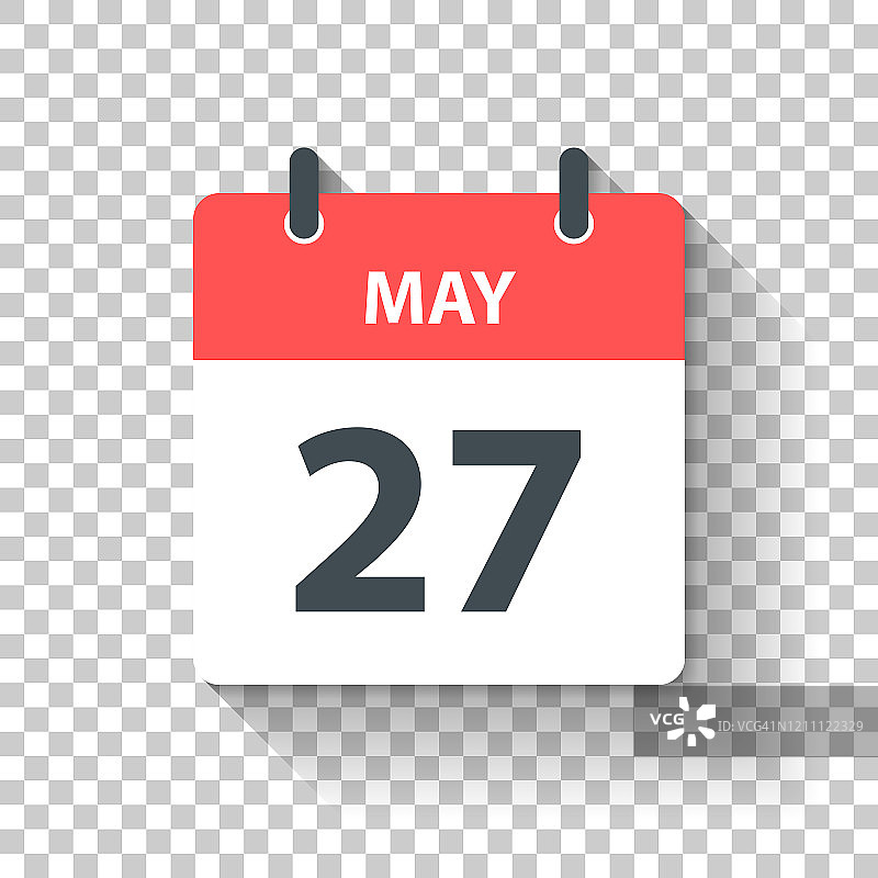 5月27日-扁平化设计风格的每日日历图标图片素材