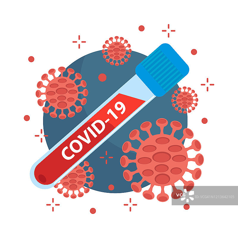 Covid-19冠状病毒的概念。病毒载体和细菌图片素材