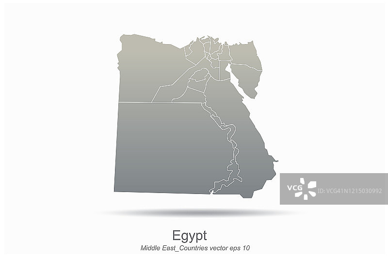中东地图。阿拉伯国家矢量地图。图片素材