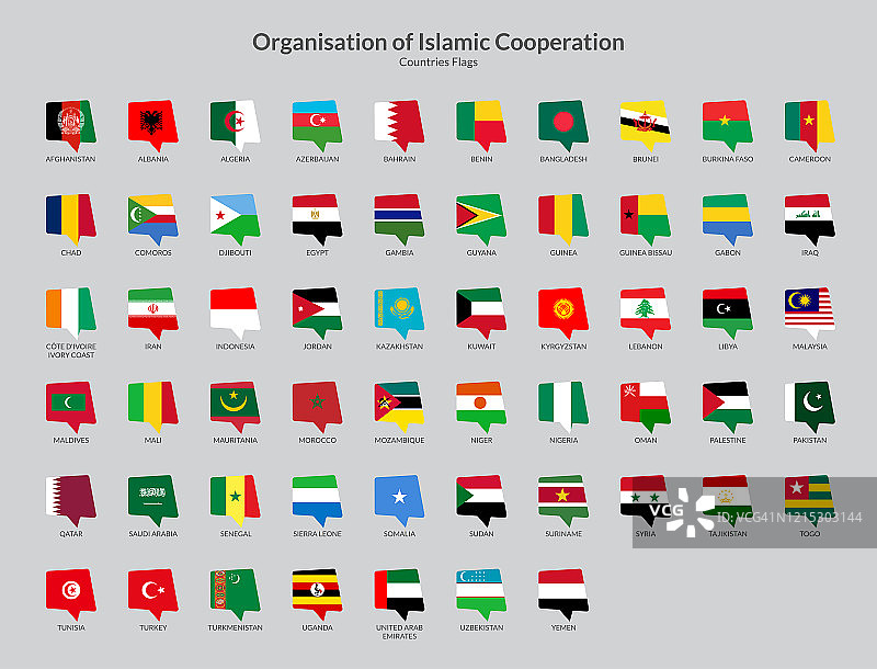 伊斯兰合作国家组织旗帜图标收集，聊天旗帜图标图片素材