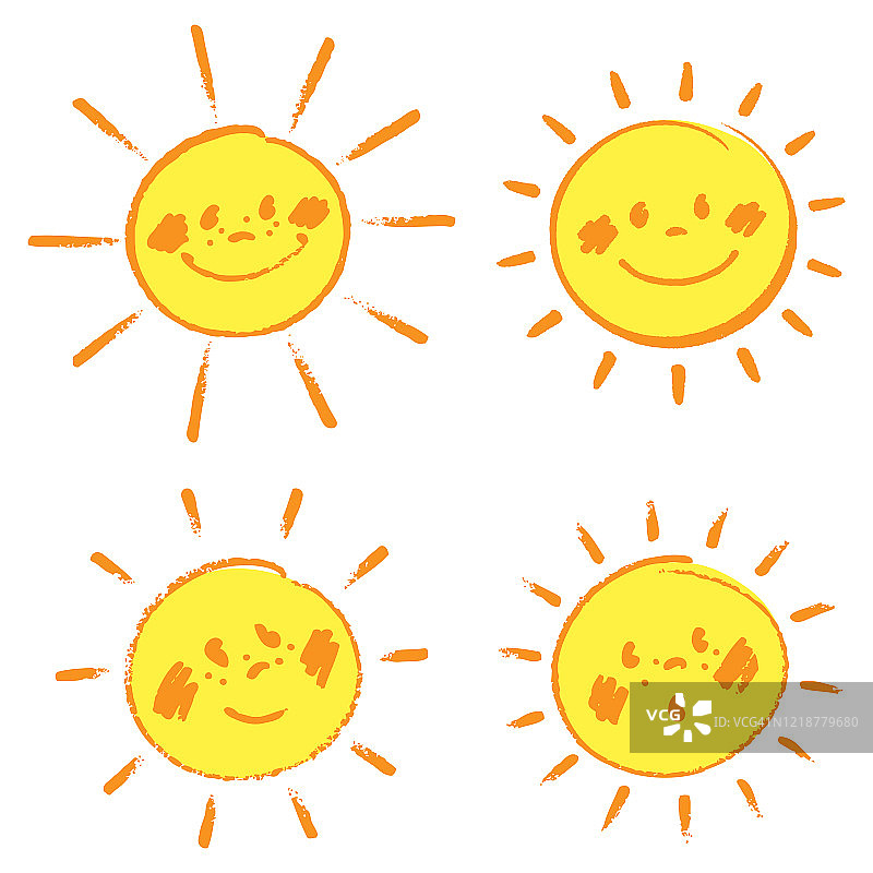 向量集合的太阳图标图片素材