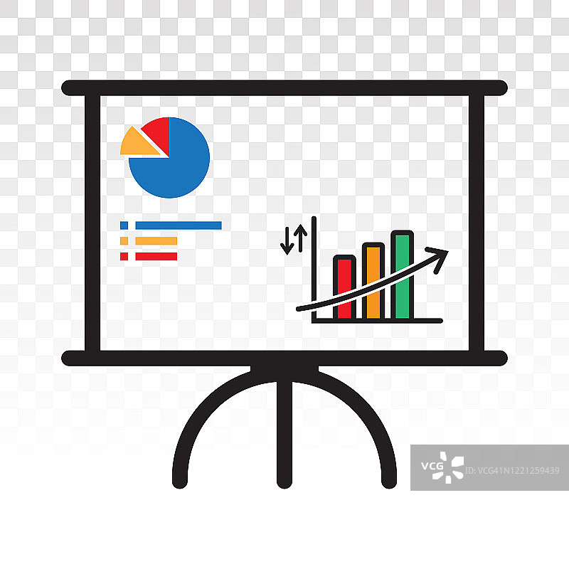 业务演示财务/业务增长演示矢量平面图标的应用程序和网站在透明的背景图片素材