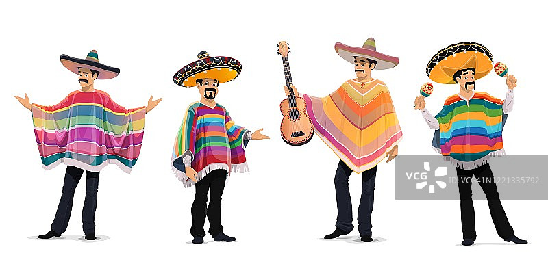 墨西哥音乐家在五月五日节。图片素材