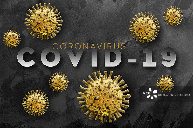COVID-19冠状病毒微观宏观模型与文字图片素材
