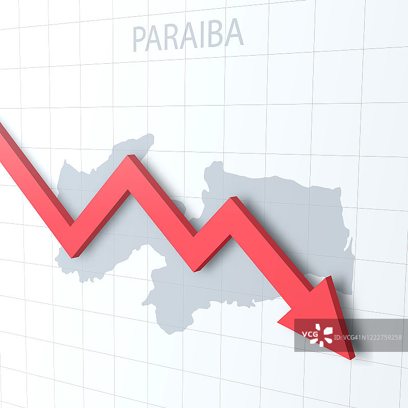 下落的红色箭头与Paraiba地图的背景图片素材