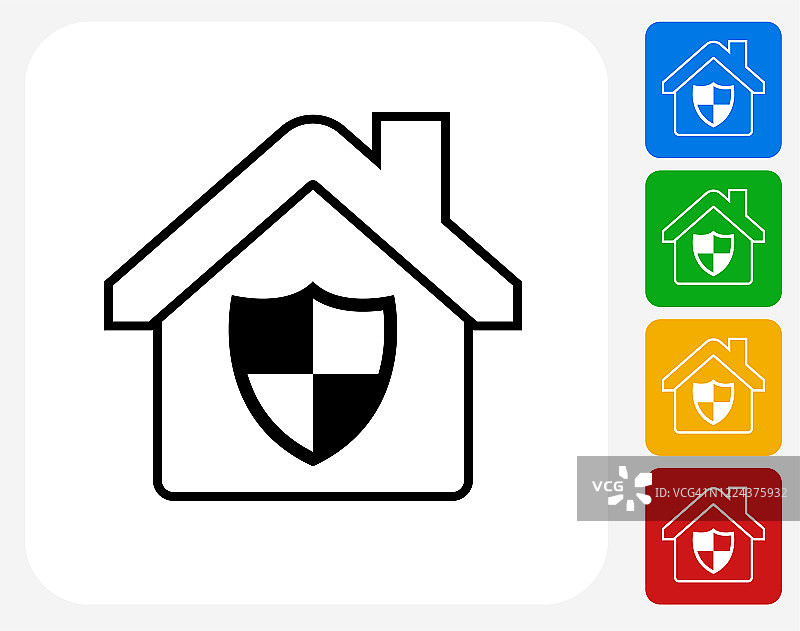 家庭保险保护盾房子图标图片素材