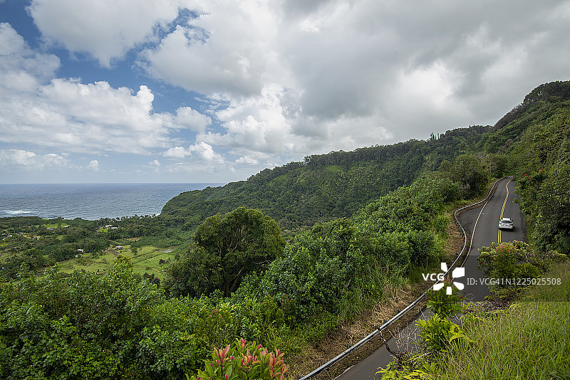 前往夏威夷毛伊岛哈纳的沿途风景优美图片素材