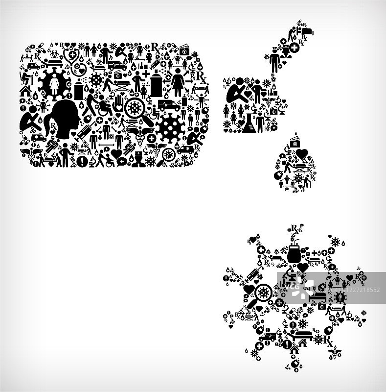 流感冠状病毒图标模式图片素材