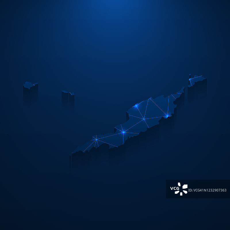 安圭拉地图网络-明亮的网格在深蓝色的背景图片素材