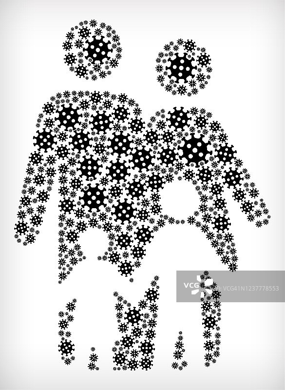 家庭流感冠状病毒图标模式图片素材