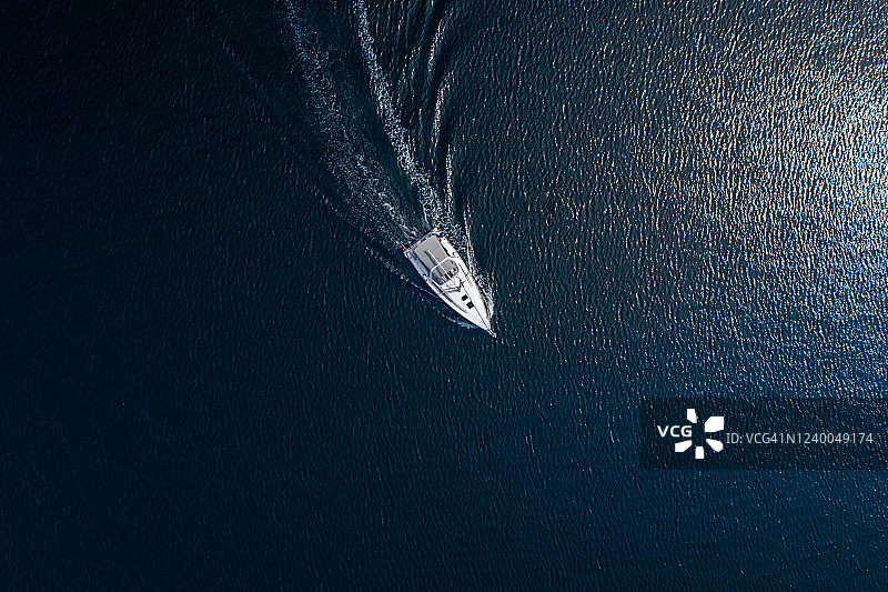 从上面看到的摩托艇-挪威的阿斯克图片素材