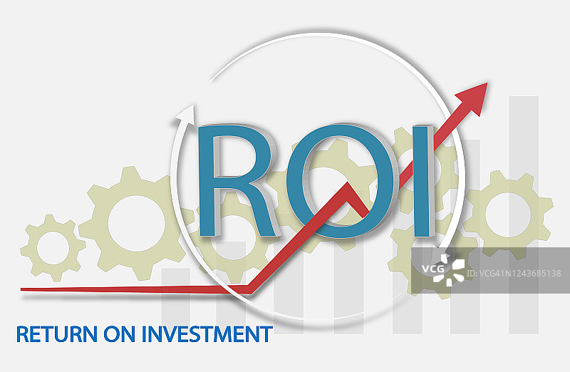 投资回报- ROI概念设计与元素。图片素材