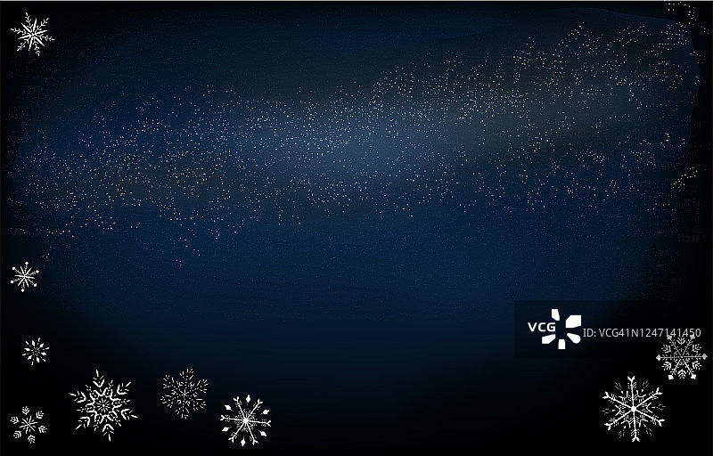 背景材质:星空和雪花框架，蓝色渐变版本图片素材