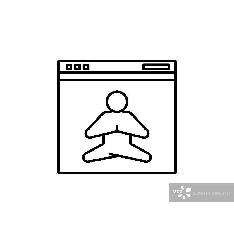 网站，瑜伽线插图图标上的白色背景图片素材
