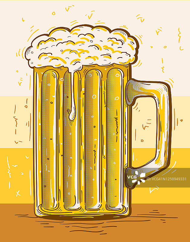 一杯啤酒，装饰绘杯图片素材