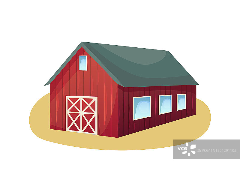 传统的美国红色木制谷仓。农场。农业、农业。图片素材