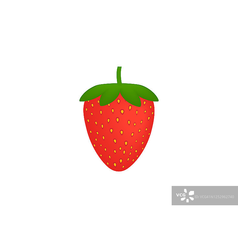 成熟的红草莓在孤立的白色背景图片素材