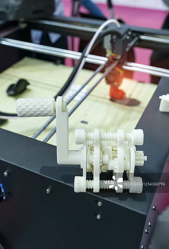 打印3D打印机齿轮打印塑料模型图片素材