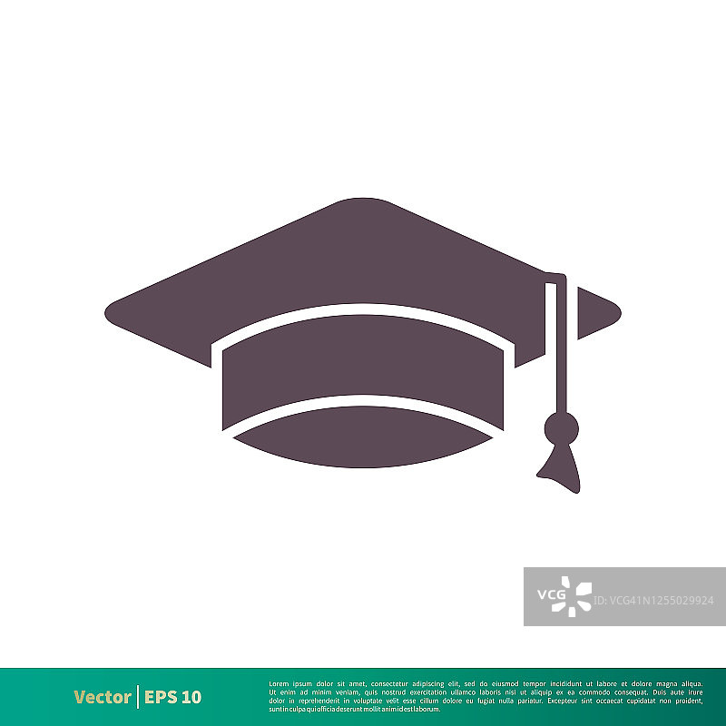 毕业生帽教育图标矢量标志模板插图设计。向量EPS 10。图片素材