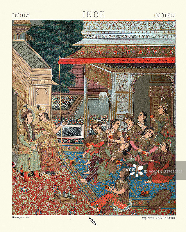 印度莫卧儿帝国瑟拉格里奥庭院图片素材