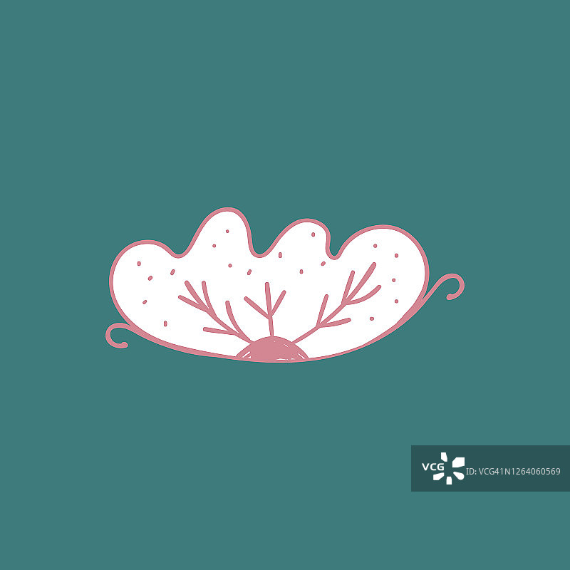 牌旗设计荷花睡莲，简单线条亚洲日式中式青花白粉为背景。本季潮流。模板框架的文本，复制空间。向量图片素材