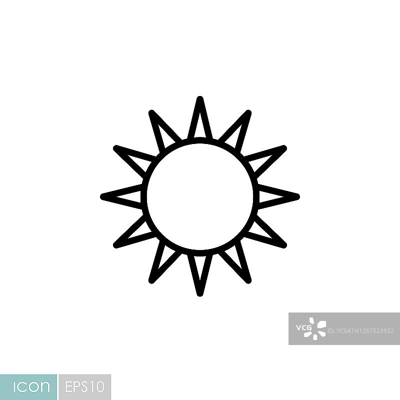 太阳矢量图标。天气符号图片素材