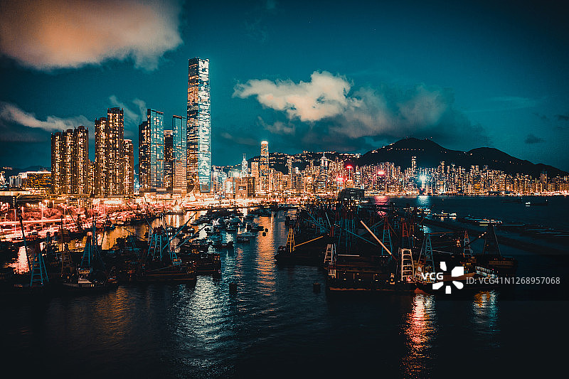 香港城市的无人机视图图片素材