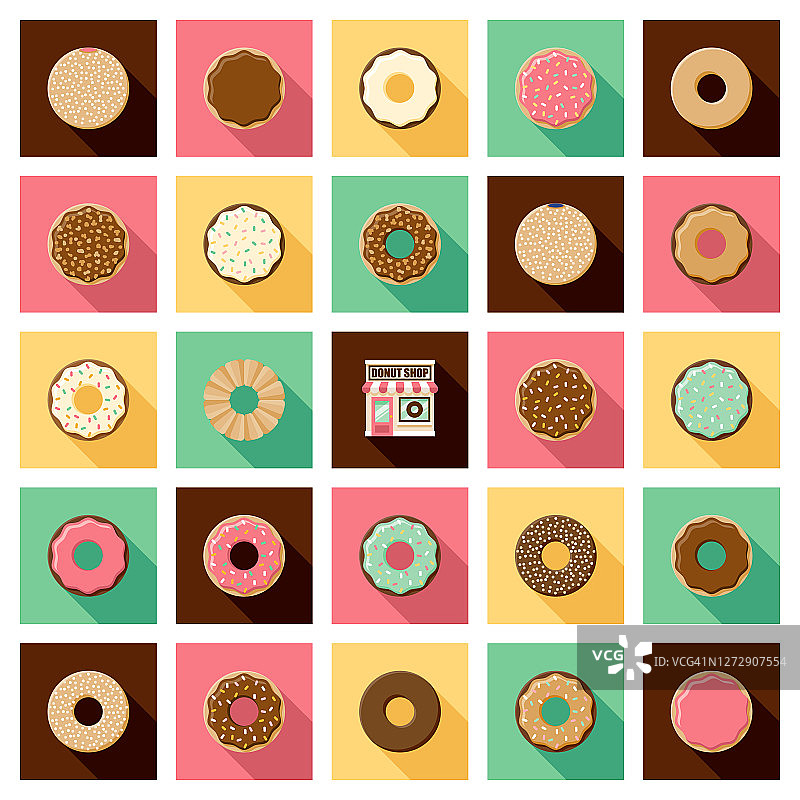 甜甜圈商店图标设置图片素材