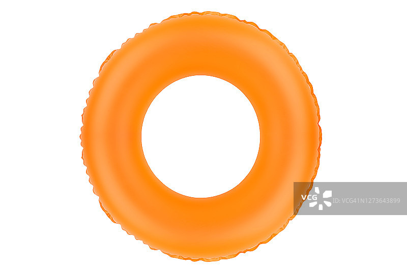 橙色充气环孤立在白色背景上图片素材