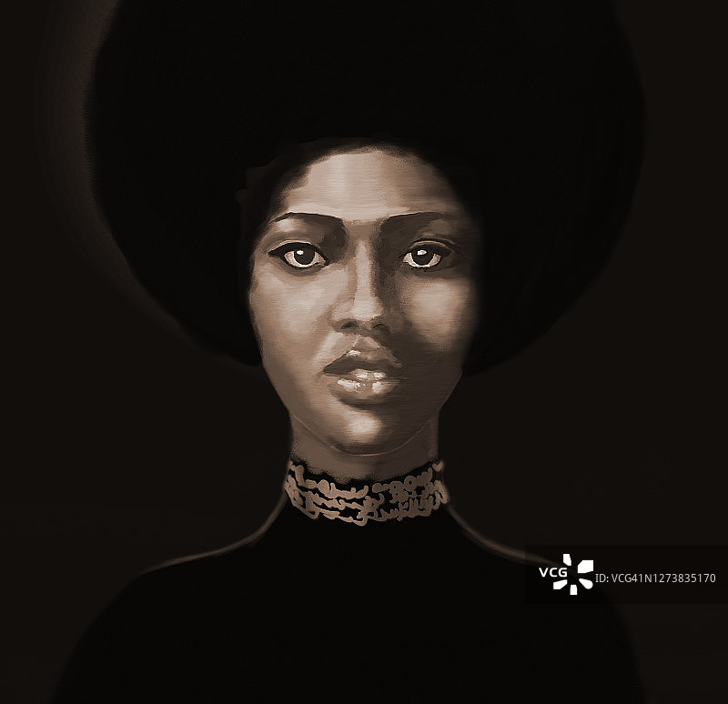 一个非洲类型的年轻女子法拉希的肖像图片素材