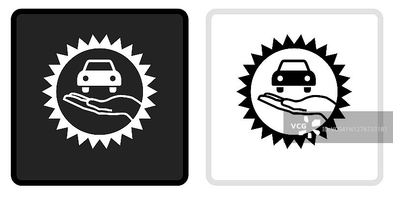 汽车徽章图标上的黑色按钮与白色翻车图片素材