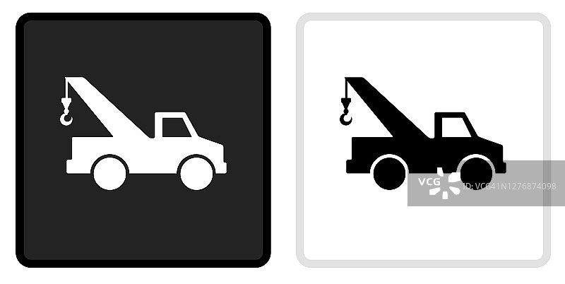 拖车图标上的黑色按钮与白色翻车图片素材