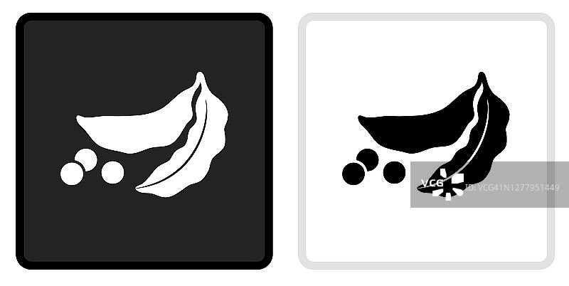 豌豆图标上的黑色按钮与白色滚动图片素材