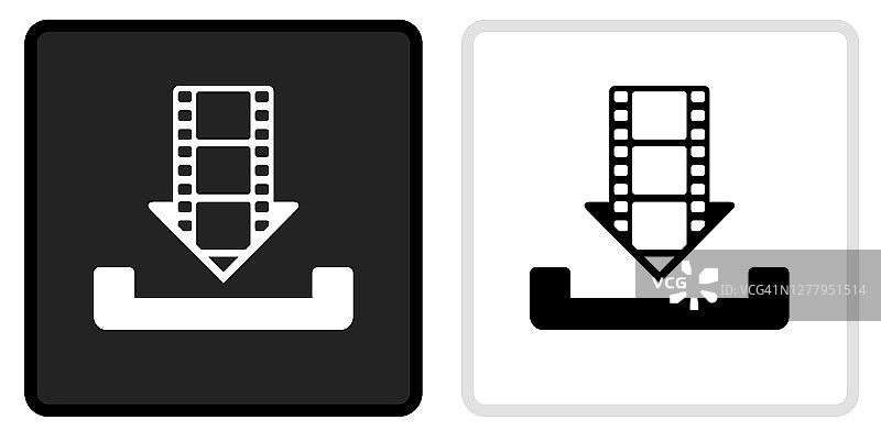 下载影片图标的黑色按钮与白色滚动图片素材