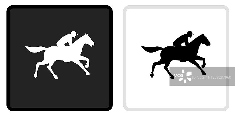 赛马图标上的黑色按钮与白色翻转图片素材