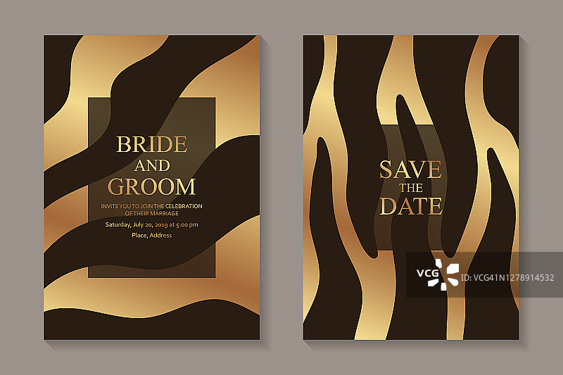 抽象的豪华婚礼邀请设计或卡片模板的生日祝福或证书或海报。图片素材