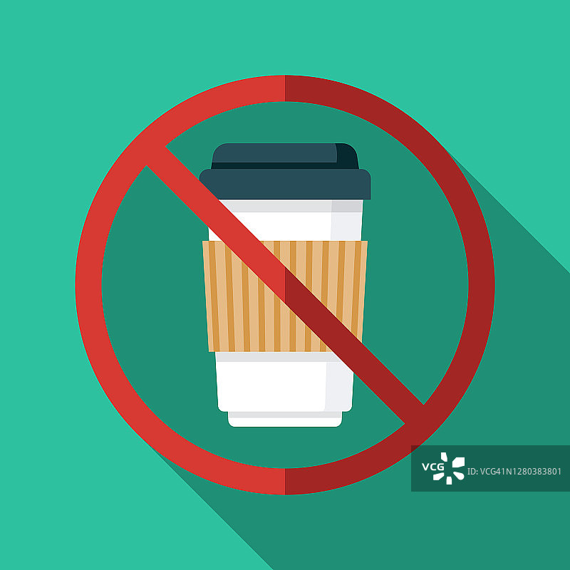 咖啡杯一次性塑料禁令图标图片素材