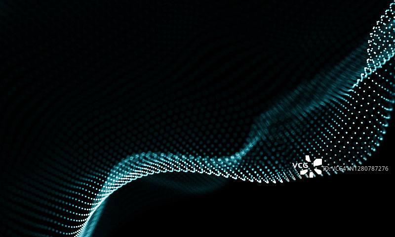 抽象蓝色几何背景。未来的技术风格。霓虹灯。未来技术HUD元素。优雅抽象的背景。大数据可视化。图片素材