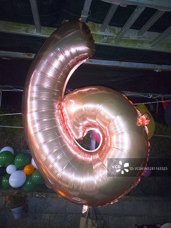 生日派对上的6号气球图片素材