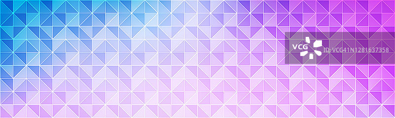 蓝紫格子马赛克图案。三角头。现代创意设计横幅。色彩斑斓的矢量图图片素材