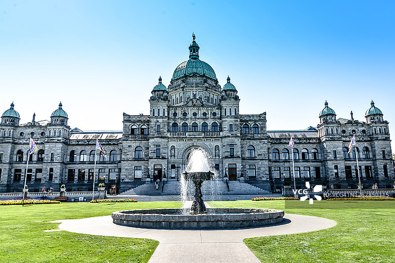 位于加拿大不列颠哥伦比亚省维多利亚的不列颠哥伦比亚省议会大楼图片素材