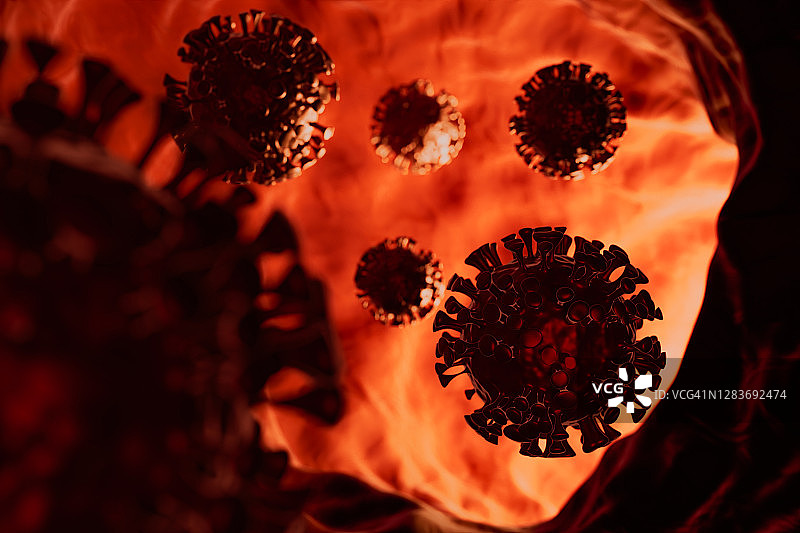 感染人体的冠状病毒图片素材