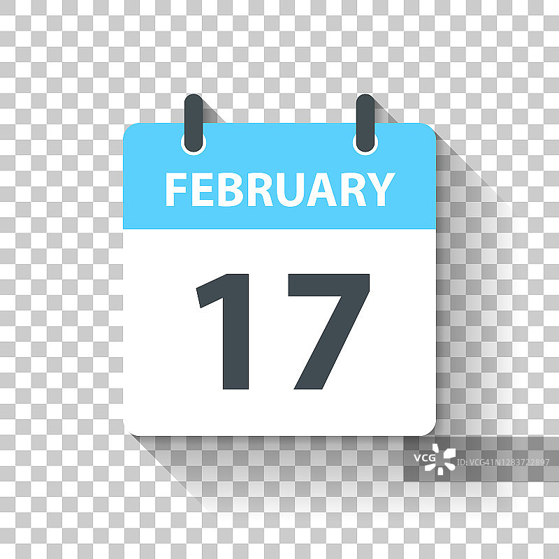 2月17日-日日历图标在平面设计风格图片素材
