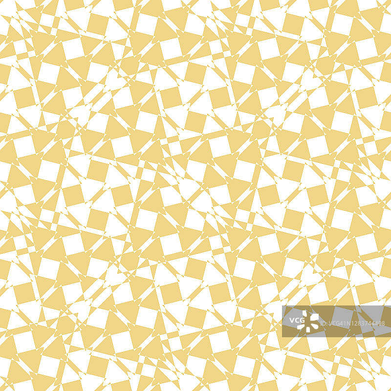 抽象的无缝图案简单的黄色和白色几何形状。矢量插图。图片素材