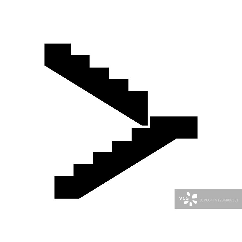 楼梯图标，标志孤立的白色背景图片素材