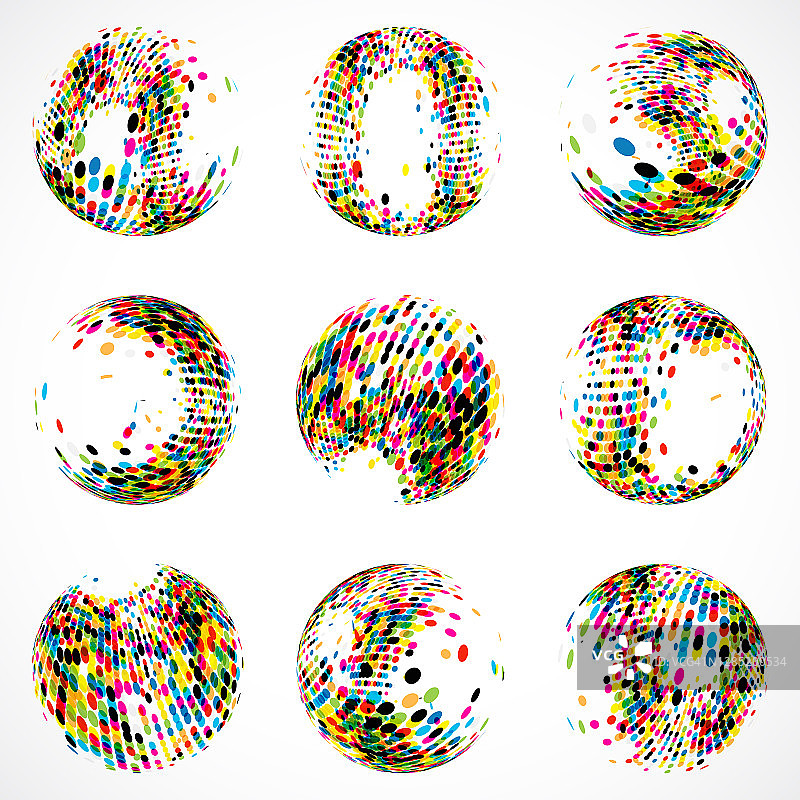 一组点球面图案图标的设计图片素材
