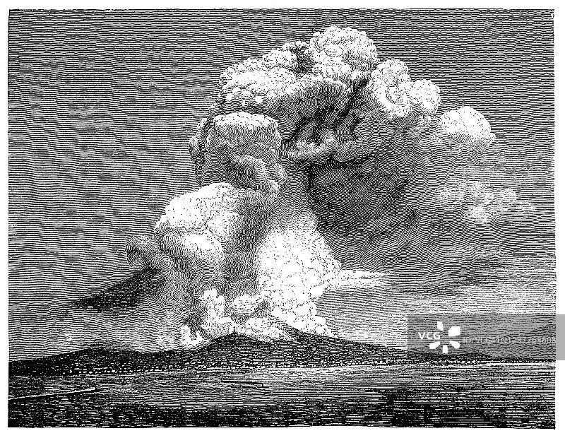 维苏威火山，1872年8月26日图片素材