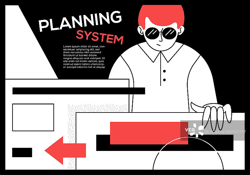规划系统-现代平面设计风格的网页横幅图片素材
