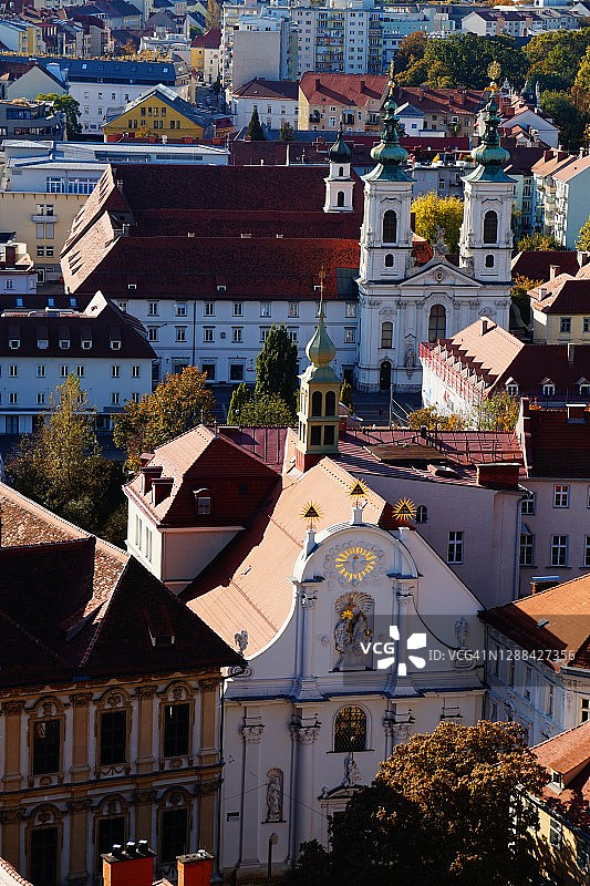 奥地利Graz, Dreifaltigkeitskirche的外墙和教堂图片素材